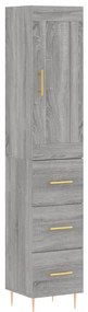 Credenza grigio sonoma 34,5x34x180 cm in legno multistrato