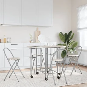 Set Tavolo E Sedie 5 Pz Pieghevoli İn Mdf /