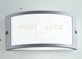 Applique austin silver 1 luce attacco e27 ip54 25x13x12cm in alluminio