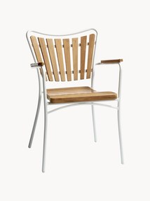 Sedia da giardino impilabile in legno di teak con braccioli Ellen