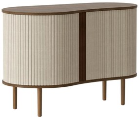 Cassettiera bassa marrone-beige in rovere con ante scorrevoli 100x67 cm Audacious - UMAGE