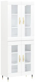 Credenza bianca 69,5x34x180 cm in legno multistrato
