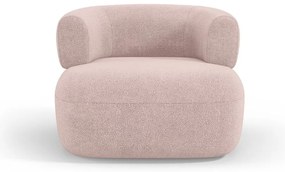 Poltrona rosa chiaro in tessuto bouclé Jenny - Micadoni Home