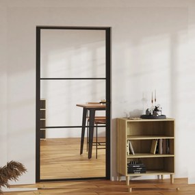 Porta Da Interno Esg Vetro E Alluminio 102,5x201,5 Cm Nera /