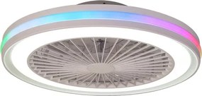 Ventilatore da soffitto LED Gamer con pale invisibili trasparenti, struttura bianca, ø 46.6 cm, silenzioso con telecomando MANTRA