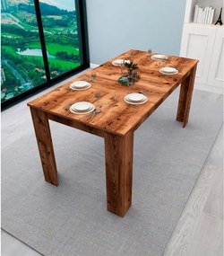 Tavolo Da Pranzo Fisso 80x160 Cm Da Cucina Effetto Legno Demis Noce