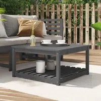 Tavolo da Giardino Grigio 82,5x82,5x45 cm Legno Massello Pino 824143