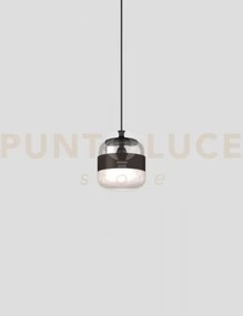 Futura sospensione p fume' marrone montatura nero opaco 1 luce atta...