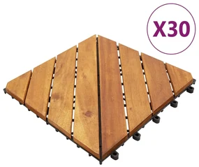 Piastrelle Esterni 30 Pz Marroni 30x30 Cm Legno Massello Acacia /