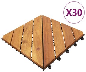 Piastrelle Esterni 30 Pz Marroni 30x30 Cm Legno Massello Acacia /