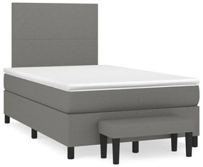 Giroletto A Molle Con Materasso Grigio Scuro 120x190cm Tessuto /