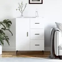 Credenza 69,5x34x90 cm in Legno Multistrato Bianco Lucido 827934