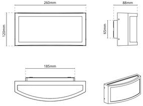 Applique Slim Design IP65 - E27 Bianca Colore del corpo Bianco