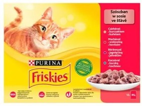 Cibo per gatti Purina Friskies Mix Pollo Carne di vitello Agnello Anatra 12 x 85 g