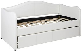 Divano letto con letto estraibile 2 x 90 x 190 cm in Similpelle Bianco - MATHILDE