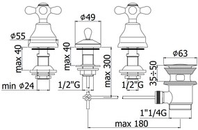 Paffoni Iris IRV116CR Gruppo Bidet 3 Fori Cromo