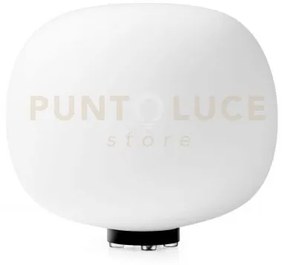 Bombo lampada da tavolo grande d.30cm  struttura metallo nero attac...