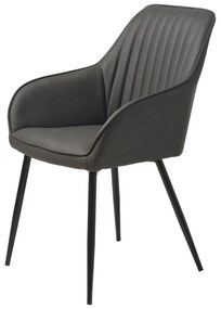 Set di sedie da pranzo grigio scuro in imbottito con braccioli 2 pz Nolan Stripe – Unique Furniture