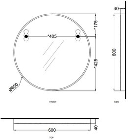 Cielo I Catini Round Specchio 60 cm tondo Con Scocca Laccata In Legno bronzo spazzolato