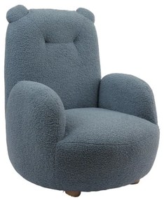 Poltrona per bambini blu con rivestimento in bouclé Rocky – Vipack