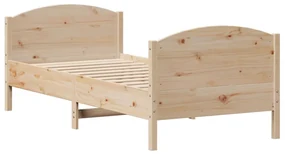 Letto senza materasso 75x190 cm in legno massello pino