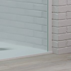 Parete walk in 120 cm vetro scanalato e profilo bianco | KW-100BFL - KAMALU
