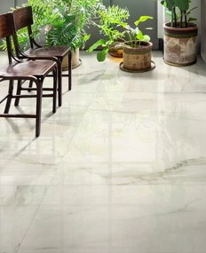 Piastrella da pavimento interno in gres porcellanato 120 x 120 cm rettificato crema lucido Jolie traffico molto intenso (pei 5/5) Sp. 6 mm 2.88 mq