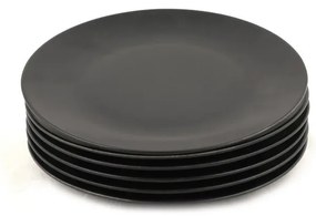 Piatti in ceramica nera opaca in set da 6 pezzi ø 25 cm - Hermia