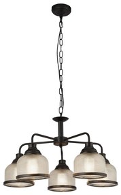 Searchlight 1685-5BK - Lampadario a sospensione con catena BISTRO 5xE27/60W/230V nero