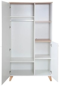 Armadio per bambini bianco con effetto rovere 52x180x180 cm Léon – Roba