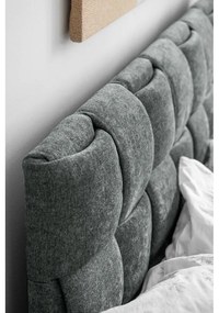 Letto matrimoniale imbottito verde polveroso con rete inclusa 140x200 cm Eve – Miuform