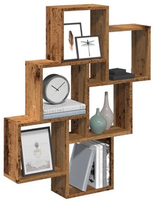 Mensola A Muro A Cubo Legno Antico 78x15x93cm Legno Multistrato /