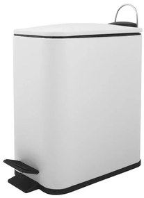 Pattumiera bagno 5 Lt in acciaio bianco opaco con apertura a pedale Rexa