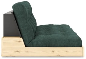 Divano letto in velluto a coste verde scuro 196 cm Base - Karup Design