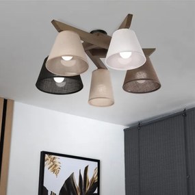 Brilagi - Lampadario LED ANTHONY 5xE14/40W/230V rovere noce
