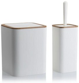 Set da bagno ZOYA 5 pz bianco/marrone