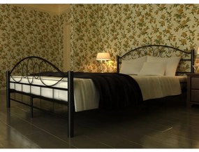 Letto con materasso nero in metallo 180x200 cm