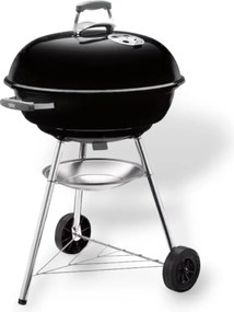 Barbecue rotondo a carbone con ruote e griglia in acciaio cromato original Weber compact kettle - Ø57 cm