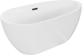 Mexen Eos vasca da bagno indipendente 150 x 75 cm, bianca, troppopieno nero - 52471507500-70