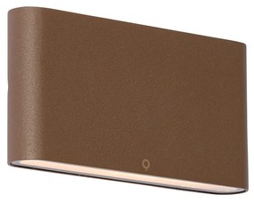 Lampada da parete per esterni moderna marrone ruggine 17,5 cm con LED IP65 - Batt