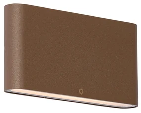 Lampada da parete per esterni moderna marrone ruggine 17,5 cm con LED IP65 - Batt