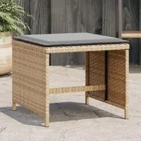 Sgabelli Giardino Cuscini 4pz Beige Misto 40x40x35cm Polyrattan 4007489