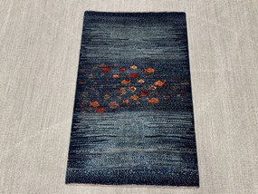 Loribaft Tappeto 130 x 90 Blu (Iran) Annodato A Mano