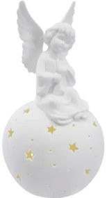 LED decorazione natalizia LED/0,4W/2xAA angelo in ceramica