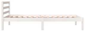Giroletto bianco in legno massello di pino 90x190 cm single