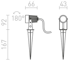 RED - Design Rendl - R10530 - Luce LED da esterno GUN LED/3W/230V IP65