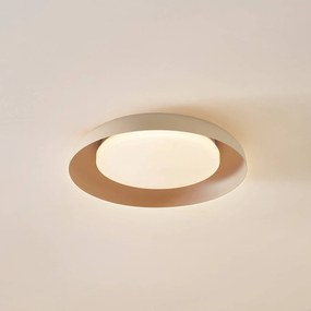 Plafoniera LED Lindby Florie, beige, metallo, Ø 40 cm