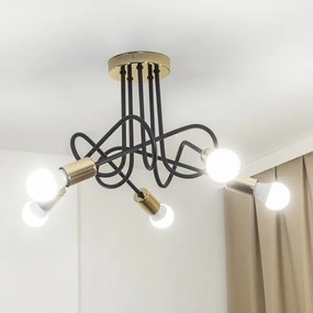 Lampadario a plafone OXFORD 5xE27/15W/230V oro/nero