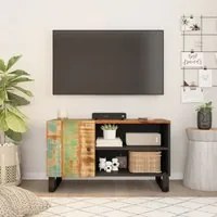 Mobile TV 80x33x46cm Legno Massello Recupero Legno Multistratocod mxl 130202