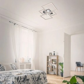 Plafoniera LED moderno Frame, argento 75x46.7 cm dimmerabile, 4000 lumen BRILONER